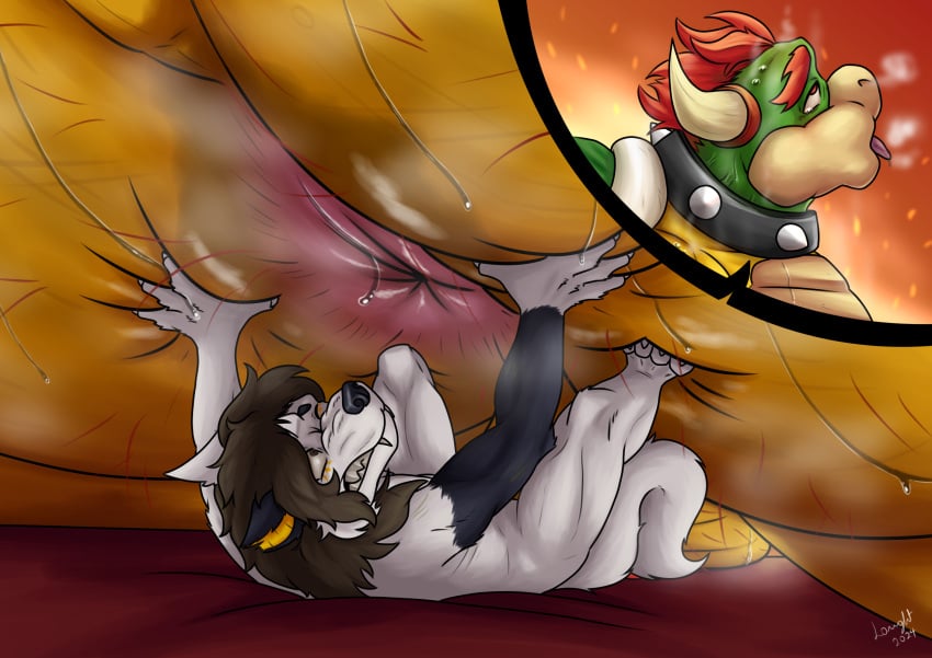 2boys anthro anthro_on_anthro anus ass bodily_fluids bowser breath canid canine canis duo enormous_ass extreme_size_difference fat_ass furry furry_male furry_only gay hi_res huge_ass interspecies koopa large_ass larger_male laught468 male male/male mammal mario_(series) micro micro_in_ass musk musky_anus nintendo nude panting relieved reptile scalie sitting_on_another size_difference smaller_male smelly_anus spread_anus spreading sweat sweaty_anus teeth wolf