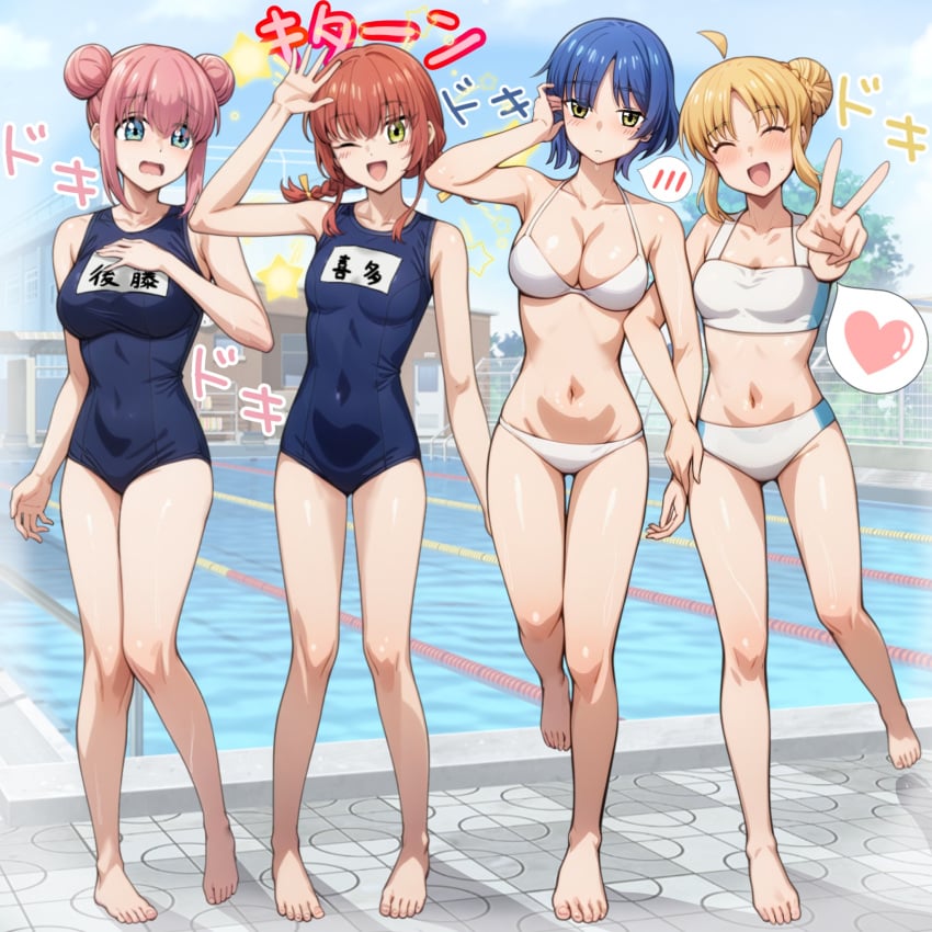 4girls ahoge ankles arm_above_head arm_up armpit armpit_crease armpit_peek armpits bare_armpits bare_arms bare_belly bare_calves bare_chest bare_hands bare_hips bare_knees bare_legs bare_midriff bare_navel bare_shoulders bare_skin bare_soles bare_thighs bare_toes barefoot belly belly_button bikini bikini_bottom bikini_only bikini_top black_bikini black_one-piece_swimsuit black_swimsuit black_swimwear blonde_eyebrows blonde_female blonde_hair blonde_hair_female blue_eyebrows blue_eyes blue_eyes_female blue_hair blue_hair_female blue_sky blush blush_face blush_lines blushed_face blushing_at_viewer blushing_face blushing_female bocchi_the_rock! braid braided_hair braided_ponytail breasts busty busty_female busty_teen calves cleavage clouds collarbone curvaceous curvaceous_body curvaceous_female curvaceous_figure curvaceous_hips curvaceous_teen curvy curvy_body curvy_female curvy_figure curvy_hips curvy_teen day daylight daytime dot_nose dripping_wet elbows embarrassed embarrassed_exposed_female embarrassed_expression embarrassed_female exposed_armpits exposed_arms exposed_belly exposed_chest exposed_hips exposed_legs exposed_midriff exposed_navel exposed_shoulders exposed_skin exposed_thighs exposed_toes eye_closed eyebrows_visible_through_hair fair_skin feet female female_focus female_naked female_only fingernails fingers full_body gotou_hitori green_eyes green_eyes_female groin hair_between_eyes hair_bun hair_ornament hairless_armpits half_naked half_nude hand_above_head hand_on_chest hand_on_own_chest hand_sign hand_up happy high_resolution high_school_student highres hourglass_figure ijichi_nijika kita_ikuyo knees knees_together knees_together_feet_apart large_breasts lean_body lean_figure legs legs_closed legs_together legs_together_feet_apart light-skined_female light-skinned light-skinned_female light_skin light_skin_female light_skinned light_skinned_female lips long_hair looking_at_viewer medium_breasts medium_hair midriff multiple_females multiple_girls naked naked_female naked_woman narrow_waist navel nervous nervous_expression nervous_face nervous_female nude nude_female nudity one-piece_swimsuit one_eye_closed one_eye_open open_mouth open_mouth_smile outdoor outdoor_nudity outdoors outside parted_bangs parted_lips partially_naked peace_sign pink_eyebrows pink_hair pink_hair_female ponytail red_hair red_hair_female ryuhirohumi school_girl school_girls school_swimsuit semi_nude sexy_armpits shaved_armpits shiny_belly shiny_breasts shiny_hair shiny_legs shiny_shoulders shiny_skin shiny_thighs short_hair shoulders shy shy_expression sign sky slender_body slender_waist slim_girl slim_waist small_breasts smile smiley_face smiling smiling_at_viewer smooth_armpits smooth_skin soaked standing swimsuit swimwear teen_girl teenage_girl teenage_girls teenager thick_thighs thigh_gap thighs thin_waist toes tongue twin_buns v v-line v_sign walking waving wet wet_belly wet_bikini wet_body wet_breasts wet_face wet_feet wet_hair wet_legs wet_skin wet_thighs white_bikini white_bikini_bottom white_bikini_only white_bikini_top white_swimsuit white_swimwear wholesome wide_hips wink winking winking_at_viewer winking_eye yamada_ryou yellow_eyebrows yellow_hair yellow_hair_female