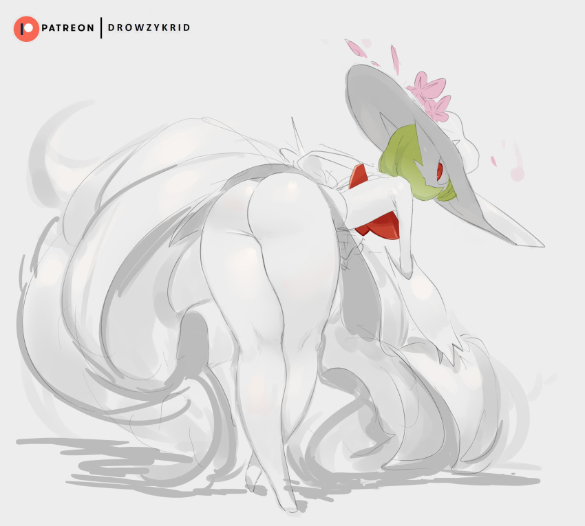 absurd_res ass big_breasts big_butt breasts clothing feet female full-length_portrait gardevoir generation_3_pokemon green_hair hair happy hi_res hips_wider_than_shoulders huge_butt humanoid krid_(artist) mega_evolution mega_gardevoir nintendo nipples nipples_visible_through_clothing organs panties pokemon pokemon_(species) portrait presenting short_hair simple_background sitting solo stomach thick_thighs underwear video_games white_background wide_hips