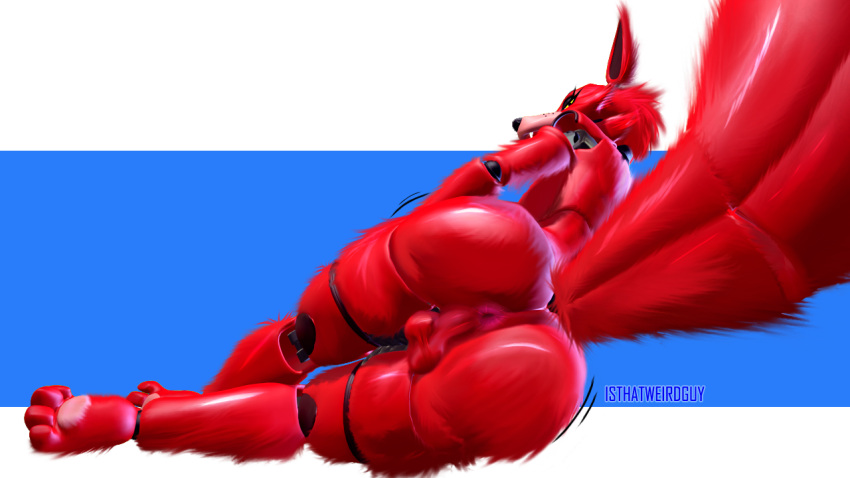 3d 3d_(artwork) animatronic anthro anus ass balls canid canine edit five_nights_at_freddy's fox foxy_(fnaf) girly isthatweirdguy machine male male_only mammal presenting presenting_hindquarters robot scottgames solo video_games