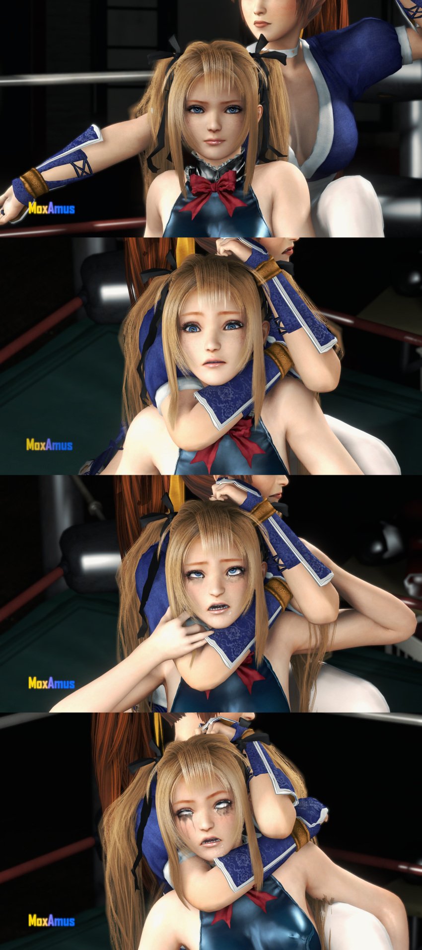 2girls 3d ahe_gao asphyxiation blonde_female blonde_hair blue_eyes bodysuit brown_eyes brown_hair captured catfight choke_hold choking cute dead_or_alive dead_or_alive_5 defeated defeated_heroine egirl eyes_rolling_back eyeshadow female female_human female_only femdom forced hair_ribbon human humiliation kasumi_(doa) knocked_out large_breasts leotard lezdom long_hair makeup makeup_running marie_rose marie_rose_(devilish_servant_against_the_splashing_waves) mind_break molestation moxamus onomatopoeia parted_lips passed_out ponytail running_mascara ryona saliva saliva_trail skin_tight skinny skinsuit sleep sleeperhold sleeping sleepy slim speech_bubble submissive submissive_female subtitled thick_thighs thighs twintails unconscious video_games wrestling wrestling_ring yuri