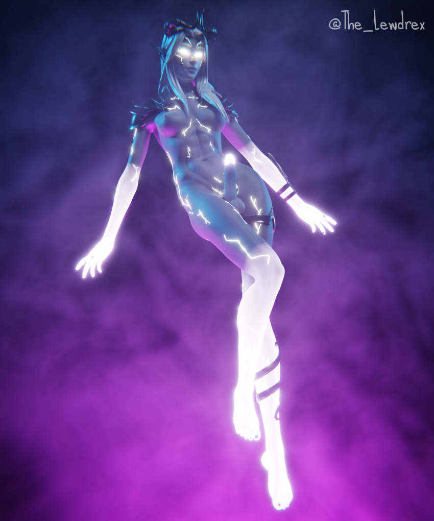 1futa 3d breasts etheria_(fortnite) feet fortnite futa_only futanari glowing_eyes glowing_penis lewdrex penis