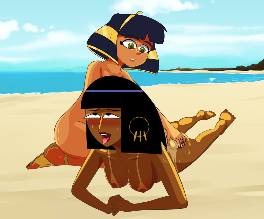 2girls ahe_gao anoneysnufftan applying_sunscreen ass ass_grab beach blush breasts cleopatra cleopatra_in_space cleopatra_philopator cleopatra_smith clone clone_high clonecest convenient_censorship crossover dark-skinned_female dark_skin egyptian embarrassed embarrassed_nude_female female female_only green_eyes headdress humiliation illegalrx imminent_death killer_lotion lotion massage mind_break multiple_girls murder nipples nude ocean oil oiled orgasm peril punishment rubbing sand sandals seaside sky snuff straight_hair summer sunbathing sunscreen tan_lines tanned