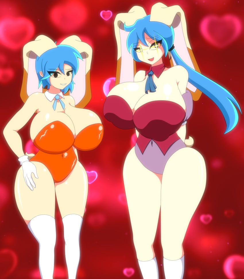 2girls bare_shoulders blue_hair boyfriend's_mom_(mizanploz) boyfriend_(friday_night_funkin) bunny_ears bunny_girl bunny_tail bunnysuit cosplay costume cream_the_rabbit cream_the_rabbit_(cosplay) eyebrows_visible_through_hair female female_boyfriend_(friday_night_funkin) female_only friday_night_funkin gloves huge_ass huge_breasts kaity_xml_(mizanploz) kneehighs milf mob_face mother mother_and_daughter multiple_girls newgrounds ponytail sega short_hair sonic_(series) sonic_the_hedgehog_(series) stockings thick_thighs thighhighs vanilla_the_rabbit vanilla_the_rabbit_(cosplay) white_stockings xml_xrossover(artist)