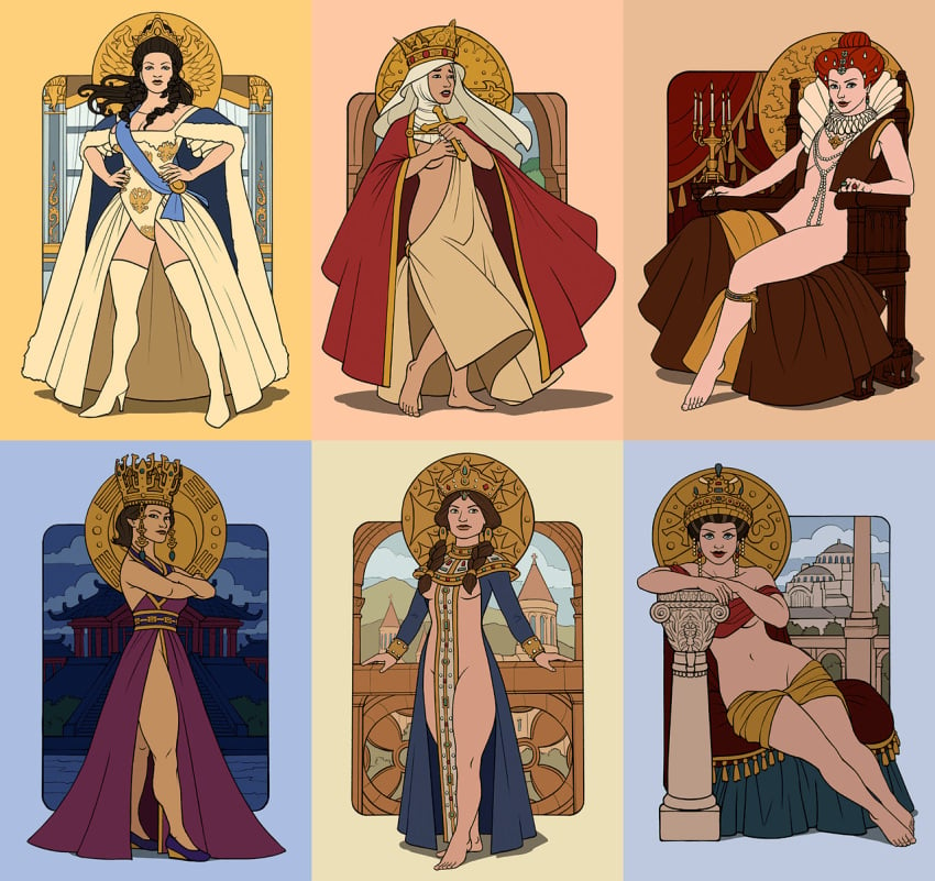 6girls ancient_history ancient_korea ass barefoot barely_clothed breasts byzantine byzantine_empire cathedral catherine_ii_of_russia civilization civilization_(series) civilization_v civilization_vi civpinups cross crown elizabeth_i_of_england empress england english female female_only hagia_sophia_cathedral history hourglass_figure human human_only isabella_i_of_castile legs_together light-skinned_female light_skin lit_candle mature mature_female medieval medieval_history mediterranean milf multiple_girls national_personification pinup pinup_pose public_domain queen revealing_clothes royalty russia seondeok skimpy smooth_skin spain tamar_of_georgia theodora_of_byzantium voluptuous voluptuous_female