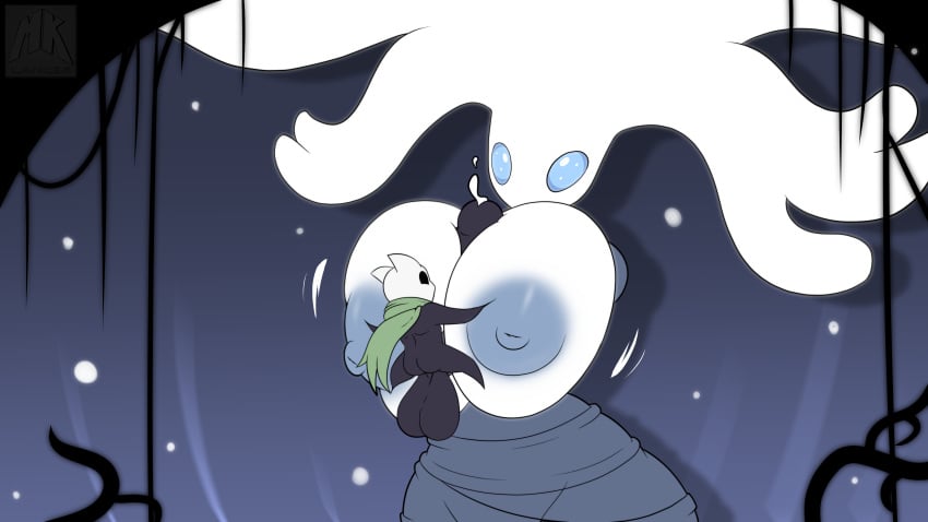 absurd_res balls big_balls big_breasts big_female big_penis bodily_fluids breast_grab breast_play breasts duo fan_character female genital_fluids genitals hand_on_breast hi_res hollow_knight huge_balls huge_cock hyper hyper_balls hyper_genitalia hyper_penis male male/female mklancer00 paizuri penis precum sex size_difference small_dom_big_sub tagme the_wanderer_(msignmeup) vessel_(species) white_lady_(hollow_knight)