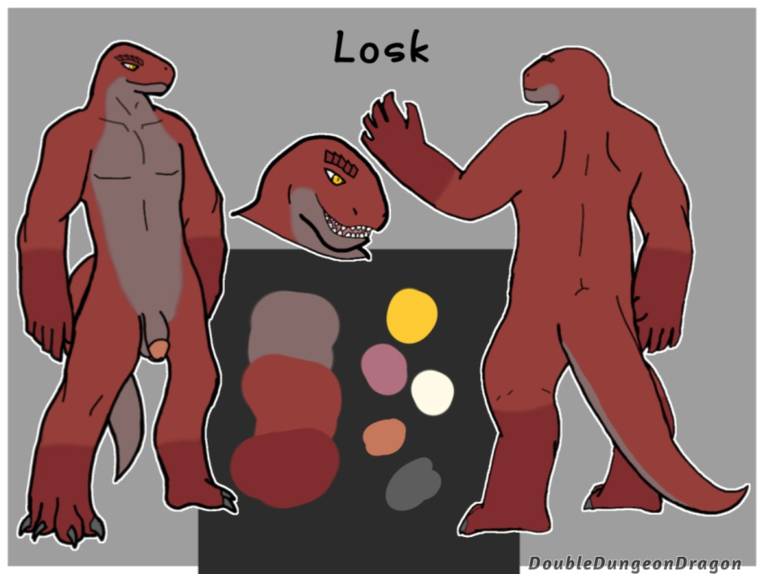 anthro doubledungeondragon lizard losk male model_sheet reptile scalie solo