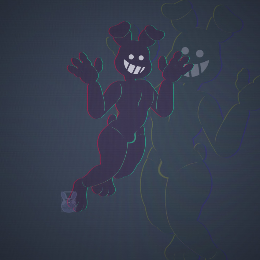 1boy alternate_version_available black_body black_fur bulge bunny feet five_nights_at_freddy's five_nights_at_freddy's_2 glitch lagomorph male male_focus male_only pecs rabbit rabbit_ears rabbit_humanoid shadow_bonnie smiling tail the_ornyrabi77 therabit toes