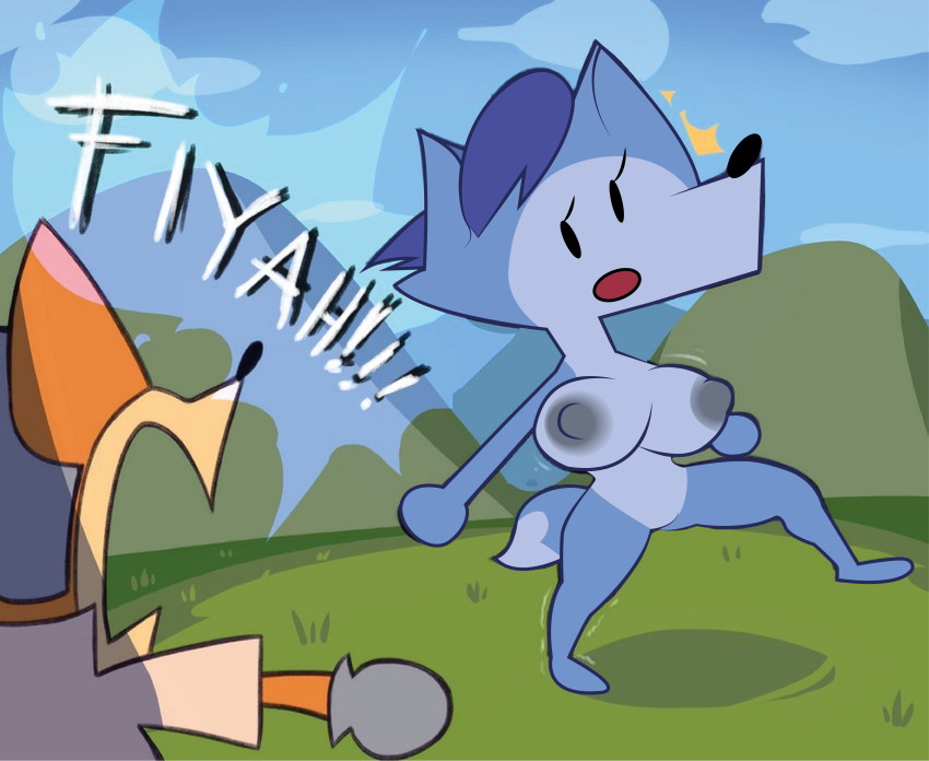 1boy 1girls ^^^ absurd_res anthro barefoot bouncing_breasts canid canine completely_nude completely_nude_female edit female fox fox_mccloud full_body hi_res krystal male mammal melee_fox naked naked_female nintendo nude nude_female shouting solo_focus star_fox superwagon64 terminalmontage trembling video_games