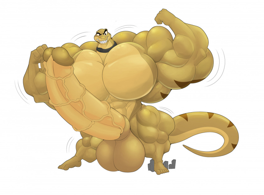 anthro balls big_muscles big_penis building dreamworks erection genitals grin huge_biceps huge_cock huge_muscles huge_pecs hyper hyper_genitalia hyper_penis macro male male_only mr._snake_(the_bad_guys) muscular penis reptile scalie smile snake solo the_bad_guys unknownwolf