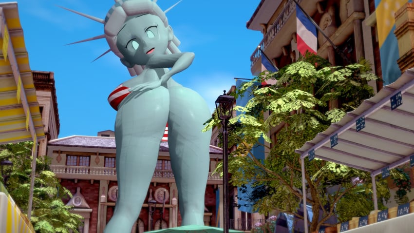 big_ass big_breasts nice_ass presiares26 statue statue_of_liberty tall