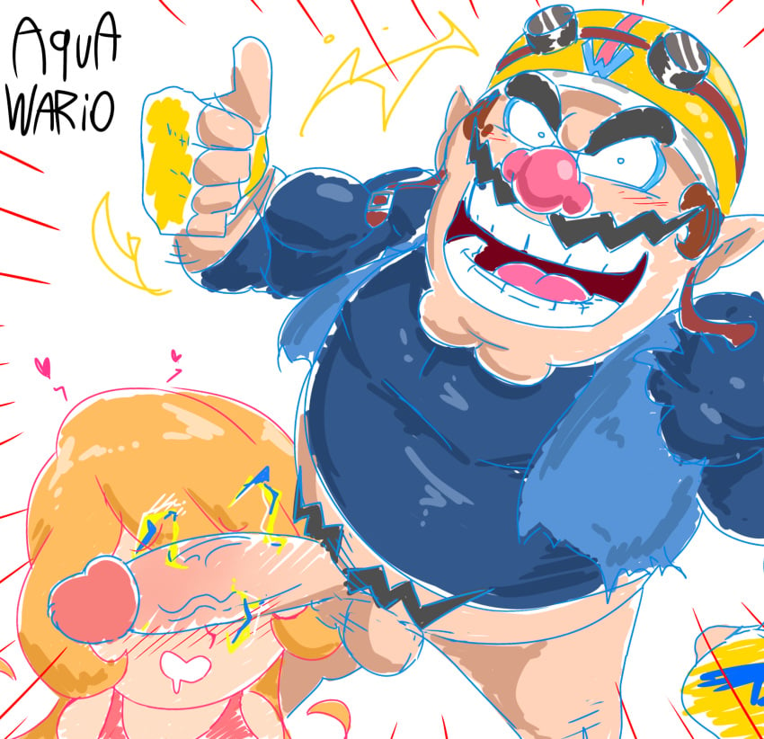 aqua_wario female male male_focus mario_(series) mona_(warioware) nintendo penis wario wario_(series) warioware