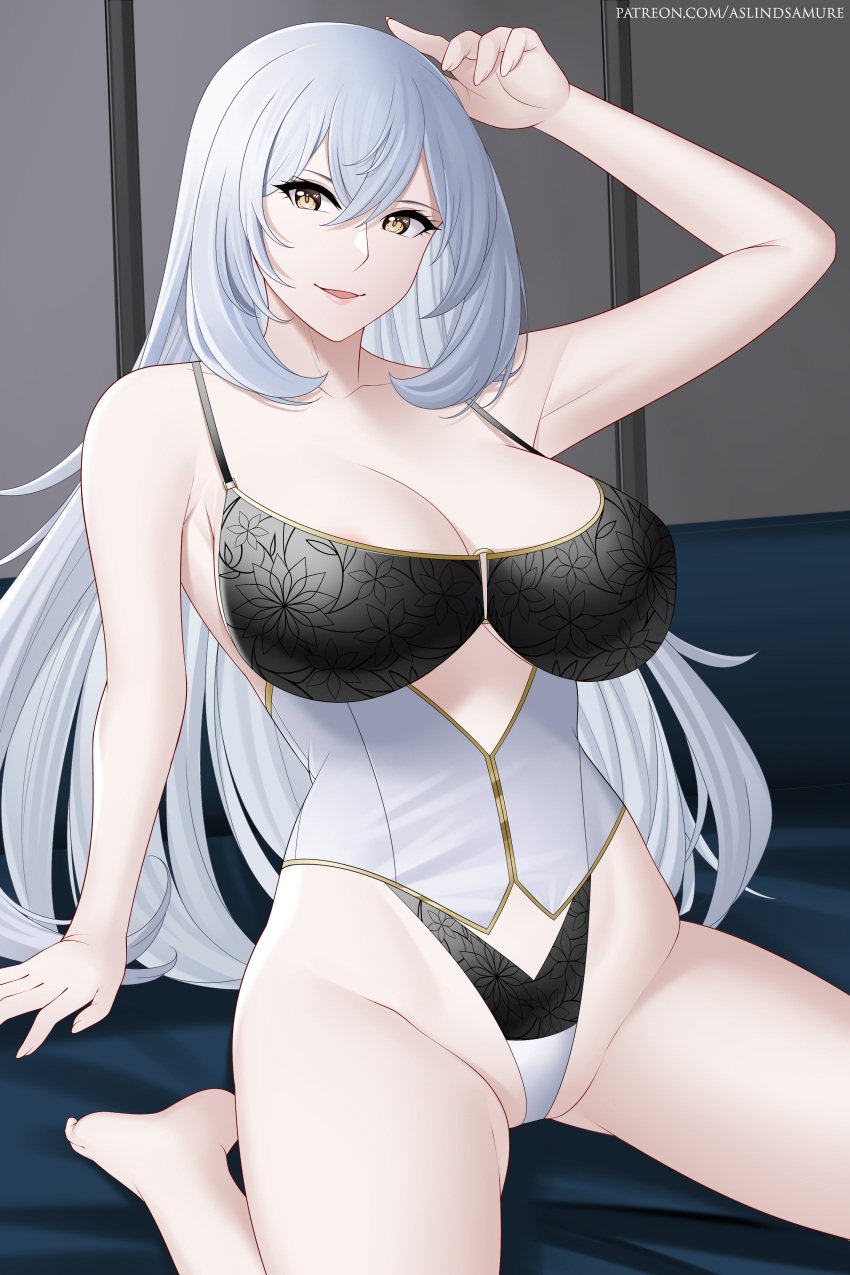 1girls arkhangelsk_(azur_lane) aslindsamure azur_lane big_breasts breasts clothing eyebrows_visible_through_hair fat_ass female female_only green_eyes light-skinned_female light_skin northern_parliament_(azur_lane) solo