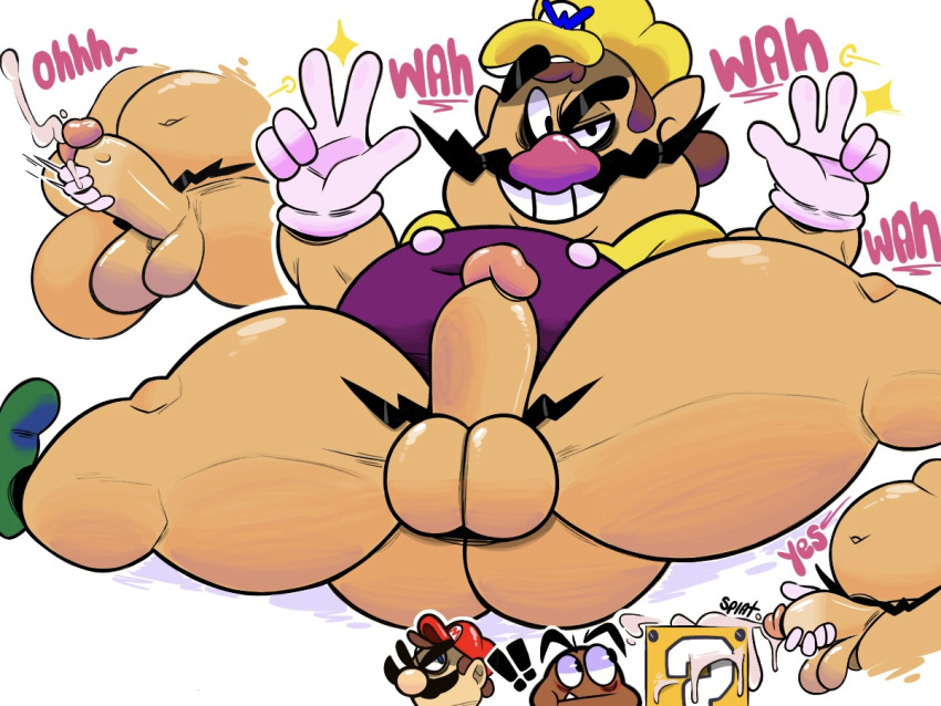 ?_block balls big_balls big_penis boner cum darkgoku erection facial_hair gay gloves goomba hat male male_only mario mario_(series) masturbation moustache multiple_boys muscles nintendo obese obese_male orgasm overweight overweight_male penis question_block solo_focus spread_legs super_mario_bros. wario yaoi