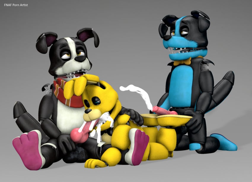 3boys animatronic border_collie canid canine canine_penis canis cum domestic_dog doug_(tnar) five_nights_at_freddy's furry gay rabbit those_nights_at_rachel's yaoi