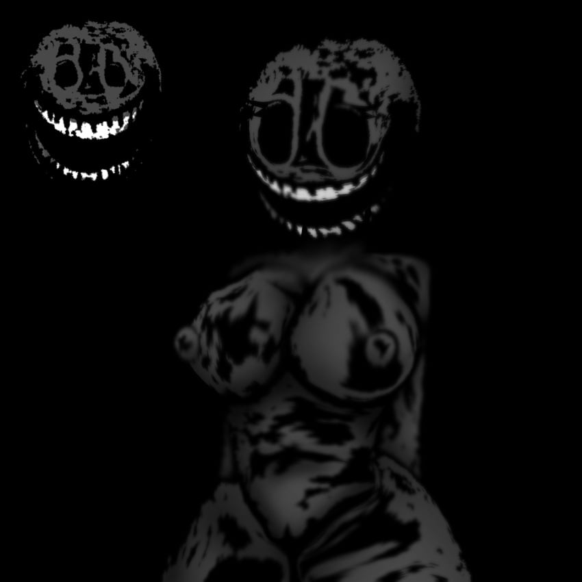 artist_request big_breasts big_mouth black_body black_eyes doors_(roblox) roblox roblox_game rush_(doors) source_request tagme