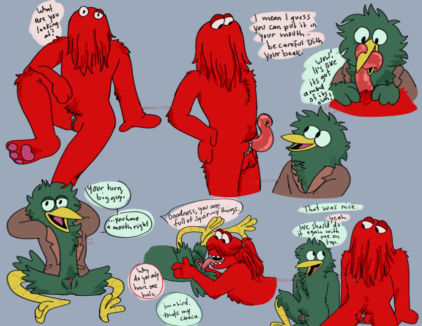 anthro bird clitoris cloaca crow cuntboy don't_hug_me_i'm_scared duck_guy_(dhmis) fluffy-butt2 intersex male_only red_guy_(dhmis) tentacle_penis yaoi