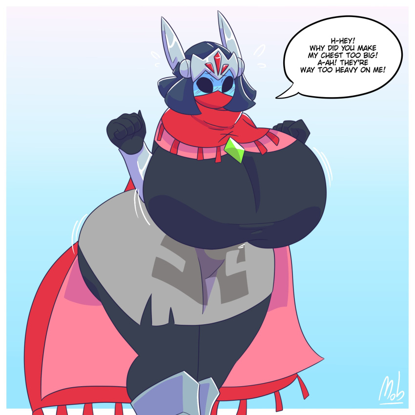 1girls big_breasts dialogue huge_breasts hyper_light_drifter large_breasts massive_breasts oddly_bally rule_63 speech_bubble talking_to_viewer text