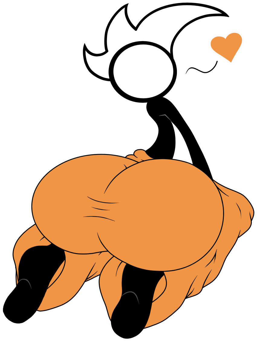 1boy ass baggy_pants big_ass big_butt bubble_ass bubble_butt butt cartoony fancy_pants_man heart kneeling large_ass looking_back male male_focus male_only no_eyes non-human orange_pants pants png solo solo_male sticker stickman the_fancy_pants_adventures transparent_background video_game white_hair windturbine09