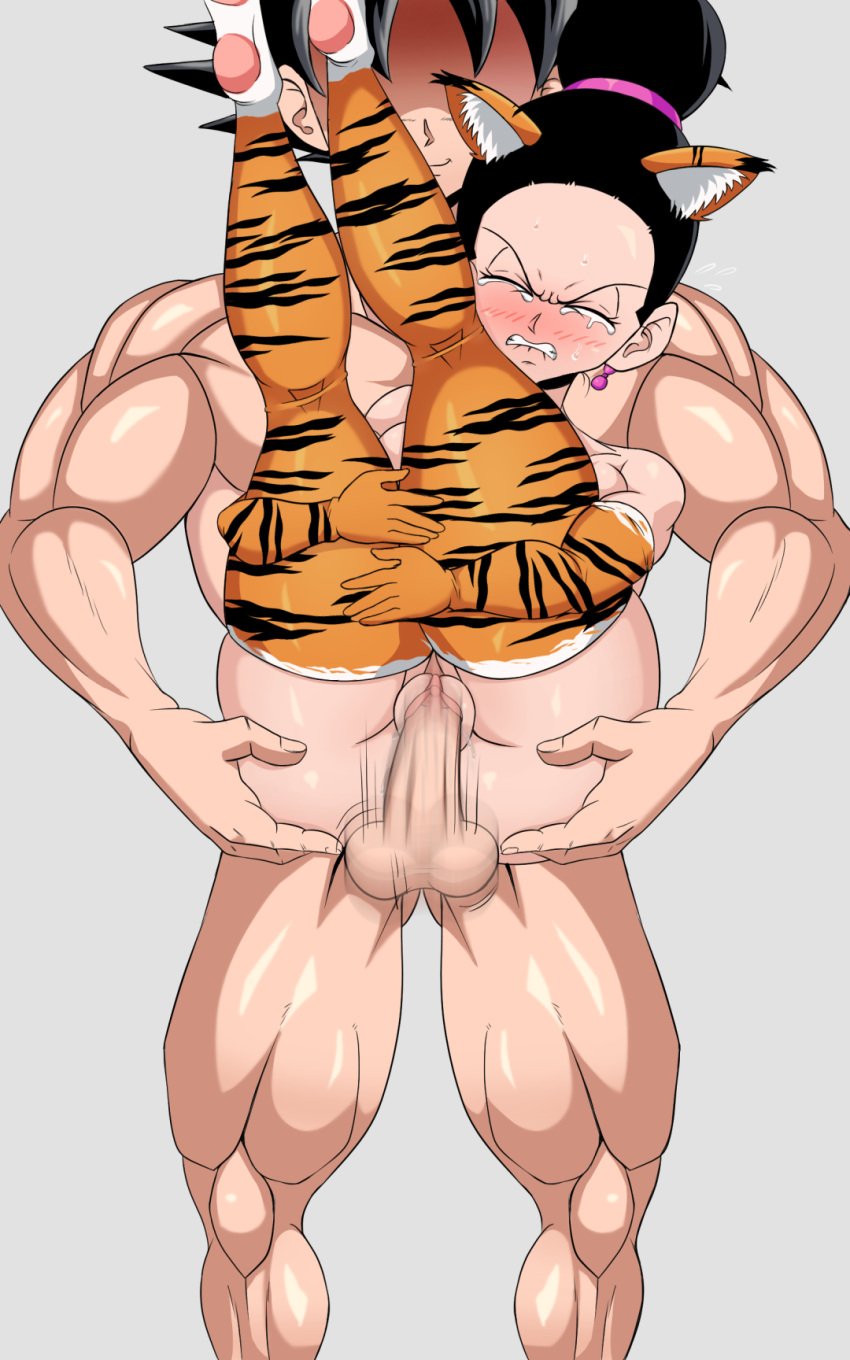 1boy 1girls alternate_version_available anus anus_outline anus_peek asian asian_female balls big_ass bigduck biting_lip biting_own_lip black_eyes black_hair blush blush_lines canon_couple carrying_partner chichi closed_eyes crying_with_eyes_closed dragon_ball dragon_ball_super dragon_ball_z earrings fast_thrusts gloves hi_res highres holding_own_legs_up husband husband_and_wife legs_together legs_up lifting_person light-skinned_female light_skin married_couple married_woman mature_female milf mother muscular muscular_male penis pussy pussy_juice reverse_stand_and_carry_position reverse_suspended_congress saiyan sex son_goku striped_armwear striped_legwear tearing_up tears thick_thighs thighhighs tiger_ears tiger_print tiger_print_armwear tiger_print_legwear tiger_stripes uncensored vagina vaginal_insertion vaginal_juices vaginal_penetration vaginal_sex wife