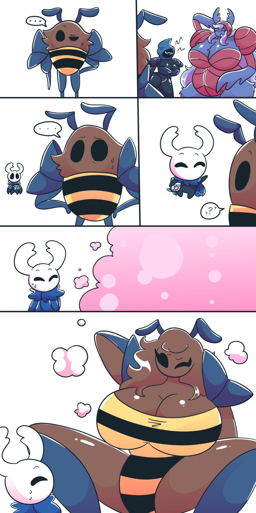 ass_expansion bee big_breasts breast_expansion comic dung_defender gender_transformation hair_growth hive_knight_(hollow_knight) hollow_knight huge_breasts mtf_transformation oddly_bally ogrim_(hollow_knight) protagonist_(hollow_knight) rule_63 thigh_expansion tiso_(hollow_knight) transformation