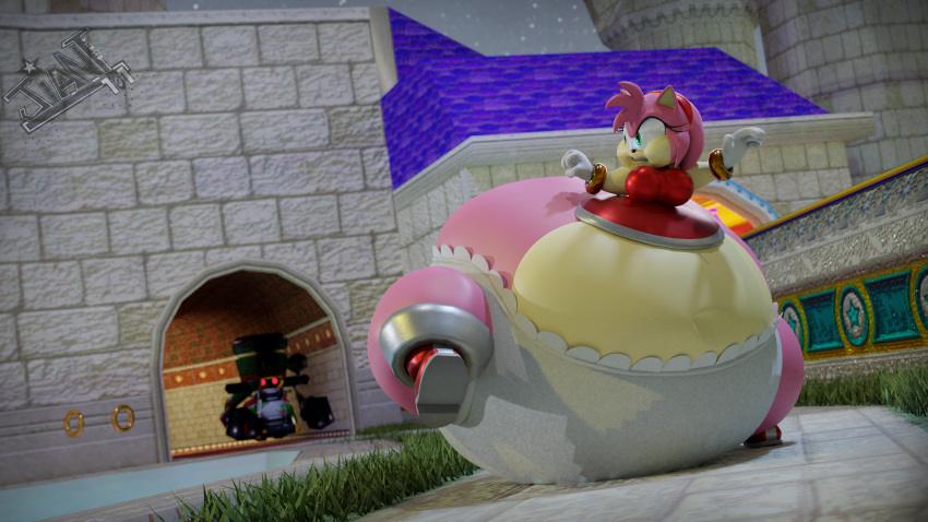 1girls amy_rose anthro ass belly boots breast fat female female_focus female_only furry gloves green_eyes hairband hips jiant101 large_ass large_breasts looking_back monobutt overweight overweight_female panties pear_shaped pink_fur pink_hair robot running_away sega short_skirt skirt sonic_(series) sonic_adventure sonic_the_hedgehog_(series) stomach thick_thighs thighs underwear wardrobe_malfunction wide_hips zero_(sonic)