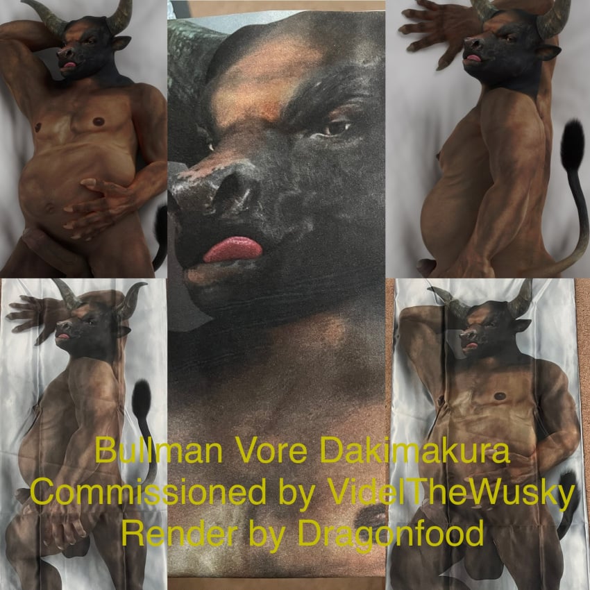 balls belly bovid bovine bulge cattle dakimakura_design dragonfood european_mythology genitals greek_mythology hand_on_stomach hi_res humanoid male male_only mammal minotaur mythology navel nude organs penis solo spreading stomach videlthewusky vore yaoi