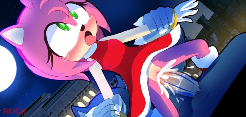 1boy 1girls ahe_gao amy_rose creampie cum cum_in_pussy cum_inside dress eulipotyphlan green_eyes hedgehog mammal no_panties notbuckhori penetration penis pink_fur pink_hair red_dress sex shaved_pussy short_hair sonic_(series) sonic_the_hedgehog sonic_the_werehog tears tongue tongue_out vagina vaginal vaginal_penetration vaginal_sex werehog