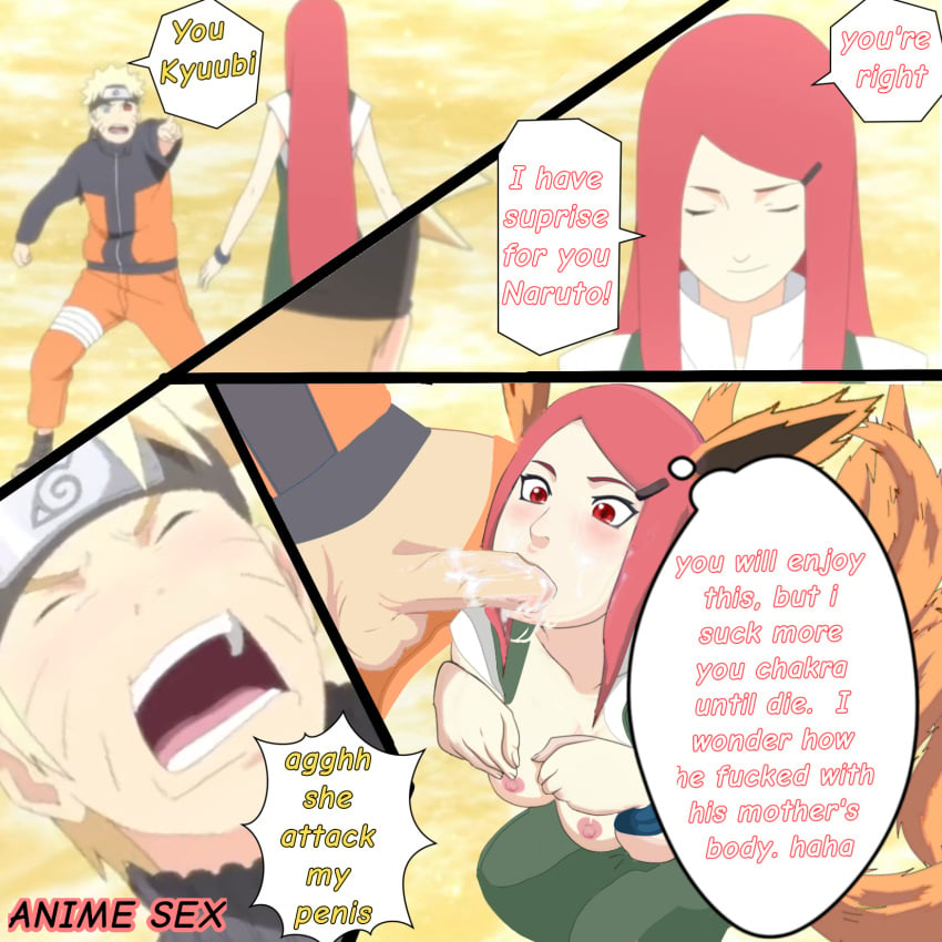 blowjob breasts comic cum_in_mouth draining_life energy_drain enjoying enjoying_rape funny incest kurama kyuubi mother_and_son naruto naruto_shippuden sperm sucking_penis suprise_blowjob suprise_sex uzumaki_kushina uzumaki_naruto