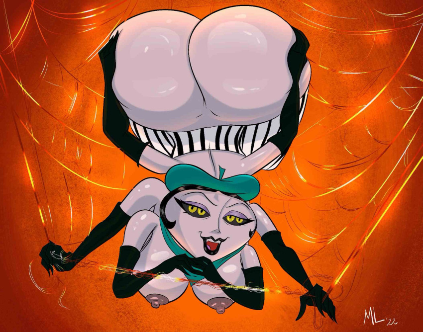 1girls 2022 6_arms ameizing_lewds anthro areola areolae artist_name ass beret big_ass black_hair black_lips black_lipstick breasts busty dat_ass eyebrows eyelashes eyes fangs female_focus gigantic_breasts gloves hair hourglass_figure huge_ass hyper_ass interspecies james_and_the_giant_peach large_ass lips massive_ass miss_spider mostly_nude multi_arm multi_limb multi_pupil naked nipples no_bra no_panties nude nude_female partially_clothed short_hair spider spider_girl spider_humanoid spider_web topless topless_female voluptuous waist watermark wide_hips yellow_eyes