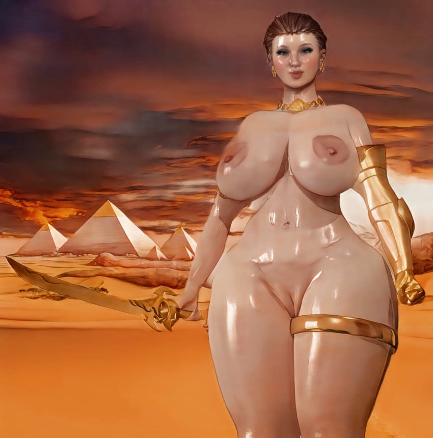 3d big_ass big_breasts breasts egypt egyptian female large_breasts natsa nipples pussy warrior