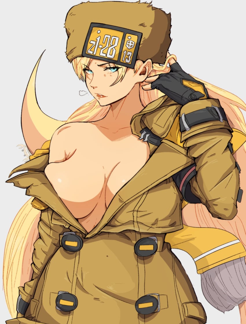 1girls big_breasts blonde_hair cleavage female female_only guilty_gear guilty_gear_strive light-skinned_female millia_rage yoracrab