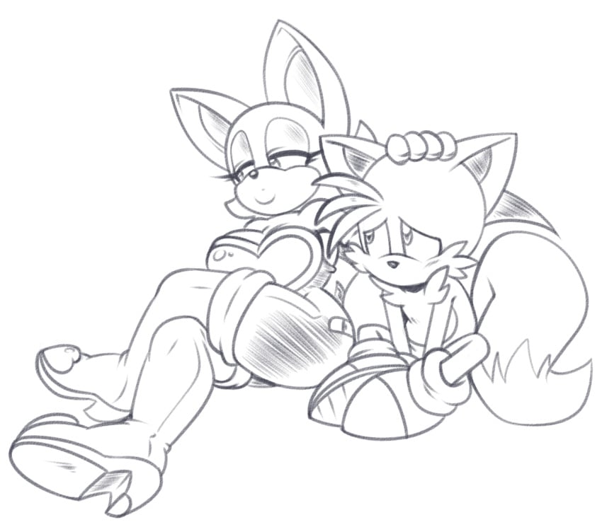 apologizing bat big_breasts breasts cute fox head_rub headpat hyoumaru older_female rouge_the_bat sega sonic_(series) sonic_the_hedgehog_(series) tagme tails wholesome younger_male