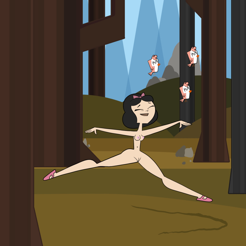 dancing ella_(tdi) exhibitionism female full_frontal_nudity naked_dancing skippity_dippity total_drama:_pahkitew_island total_drama_island