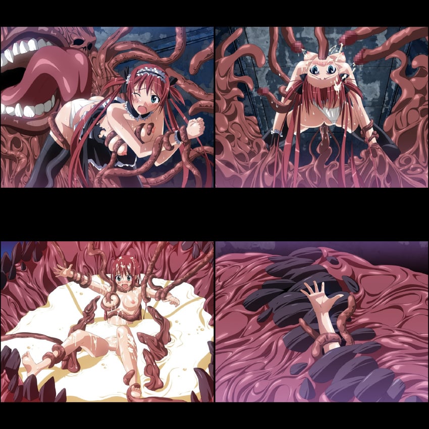 airi_(queen's_blade) blue_eyes captured_villainess cum cum_bath cum_in_pussy cum_inside cum_on_body cum_pool cumshot defeat defeat_sex defeated defeated_villainess fucked_then_eaten impregnation imprisoned maid queen's_blade red_hair tentacle tentacle_monster tentacle_penetration tentacle_rape tentacle_sex vore