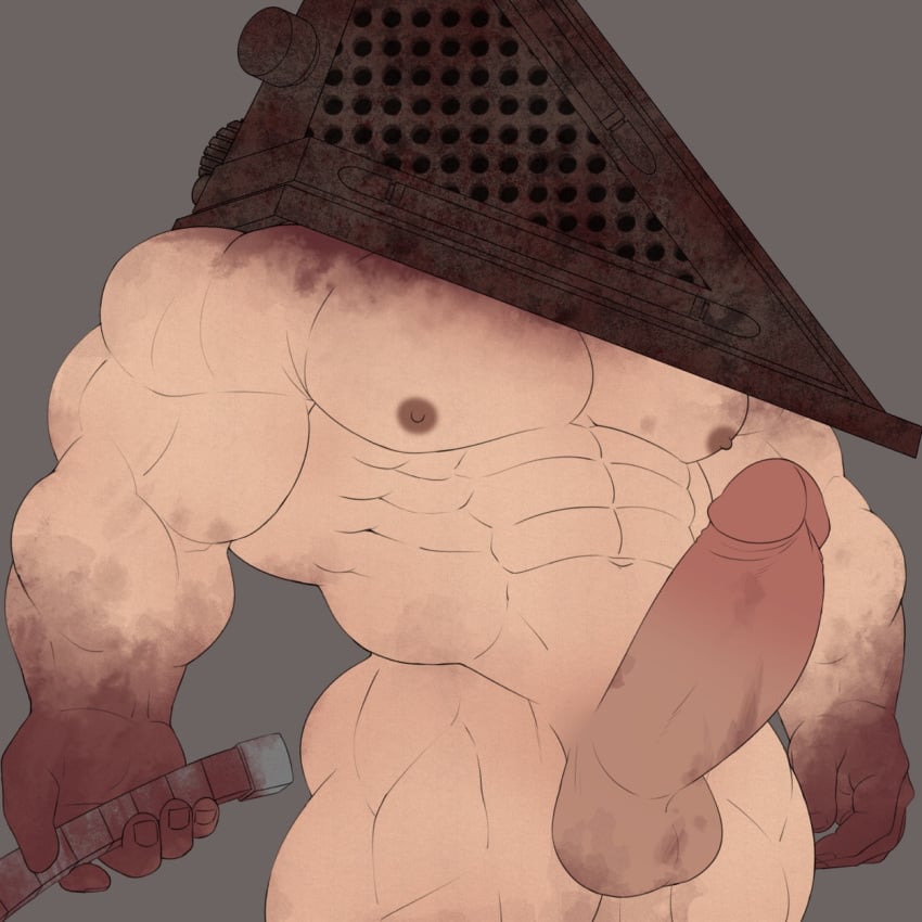 balls bara big_balls big_penis boner czarmaze erection gay male male_only muscles muscular penis pyramid pyramid_head silent_hill silent_hill_(film) silent_hill_homecoming solo