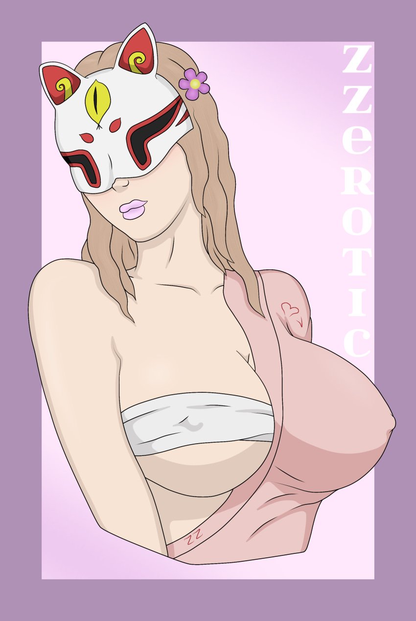 1girls 2022 artist_name asian asian_female big_breasts breast_grab breasts breasts_out brown_hair clothed clothing female female_only free_fire garena huge_breasts long_hair mask masked milf nipples pase_elite pink_lipstick simple_background voluptuous z_girl zzerotic