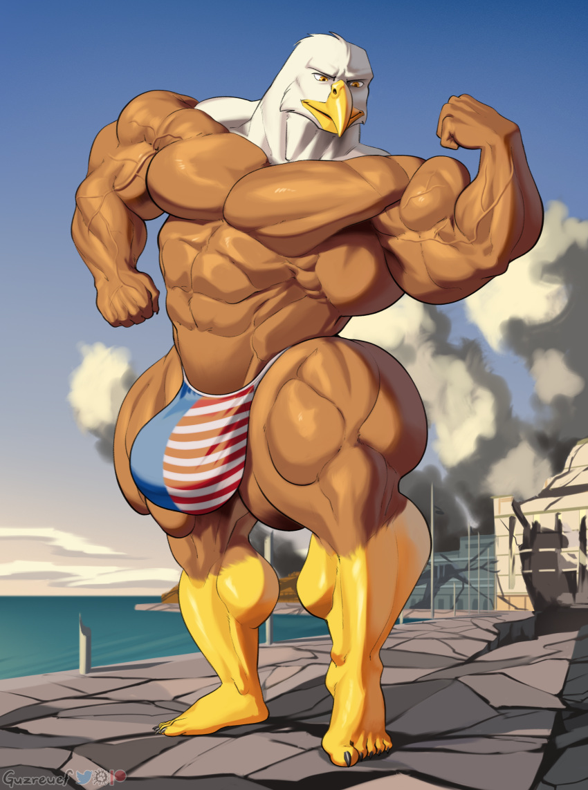 abs american american_flag american_flag_legwear biceps furry guzreuef huge_bulge male male_focus male_only muscle muscles muscular muscular_arms muscular_ass muscular_back muscular_legs muscular_male muscular_thighs nipples pecs veins