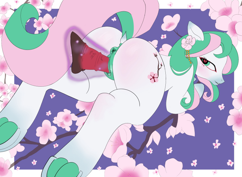 absurd_res accessory animal_dildo animal_genitalia animal_penis animal_pussy animal_sex_toy anus ass black_eyes blush body_blush cherry_blossom cherry_blossom_(chepi~) cutie_mark dara digital_media_(artwork) dildo dildo_in_pussy dildo_insertion earth_pony equid equine equine_anus equine_dildo equine_penis equine_pussy fan_character female feral flower flower_in_hair friendship_is_magic fur genitals green_eyes green_hair green_tail hair hair_accessory hasbro hi_res hooves horse looking_at_viewer mammal multicolored_eyes multicolored_hair my_little_pony nude penetration penis pink_hair pink_tail plant pony pussy red_dildo red_eyes sex_toy sex_toy_in_pussy sex_toy_insertion smile solo vaginal_penetration vaginal_penetration white_body white_fur