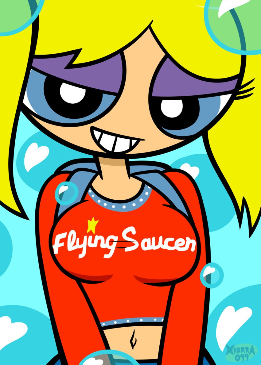 1girls blonde_female blonde_hair blue_eyes bubbles bubbles_(powerpuff_girls) busty clothed clothed_female looking_at_viewer powerpuff_girls seductive_eyes seductive_look seductive_smile smiling_at_viewer solo solo_female solo_focus twintails xierra099