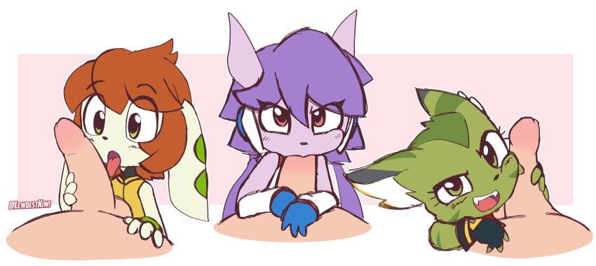 3boys 3girls absurd_res age_difference animal_humanoid anthro aquatic_dragon basset_hound canid canine canis carol_tea digital_media_(artwork) domestic_dog dragon dragon_humanoid felid feline felis fellatio female female_on_human first_person_view freedom_planet freedom_planet_2 genitals green_eyes group hair hi_res human human_on_anthro humanoid hunting_dog interspecies lewdestkiwi licking looking_at_viewer male male/female male_human/female_anthro male_on_anthro mammal marine milla_basset older_female oral oral_penetration orange_hair penetration penile penis penis_lick purple_hair sash_lilac scent_hound sex signature simple_background teenage_girl teenage_girl_and_younger_girl teenager tongue tongue_out trio unseen_male_face video_games wildcat young younger_female