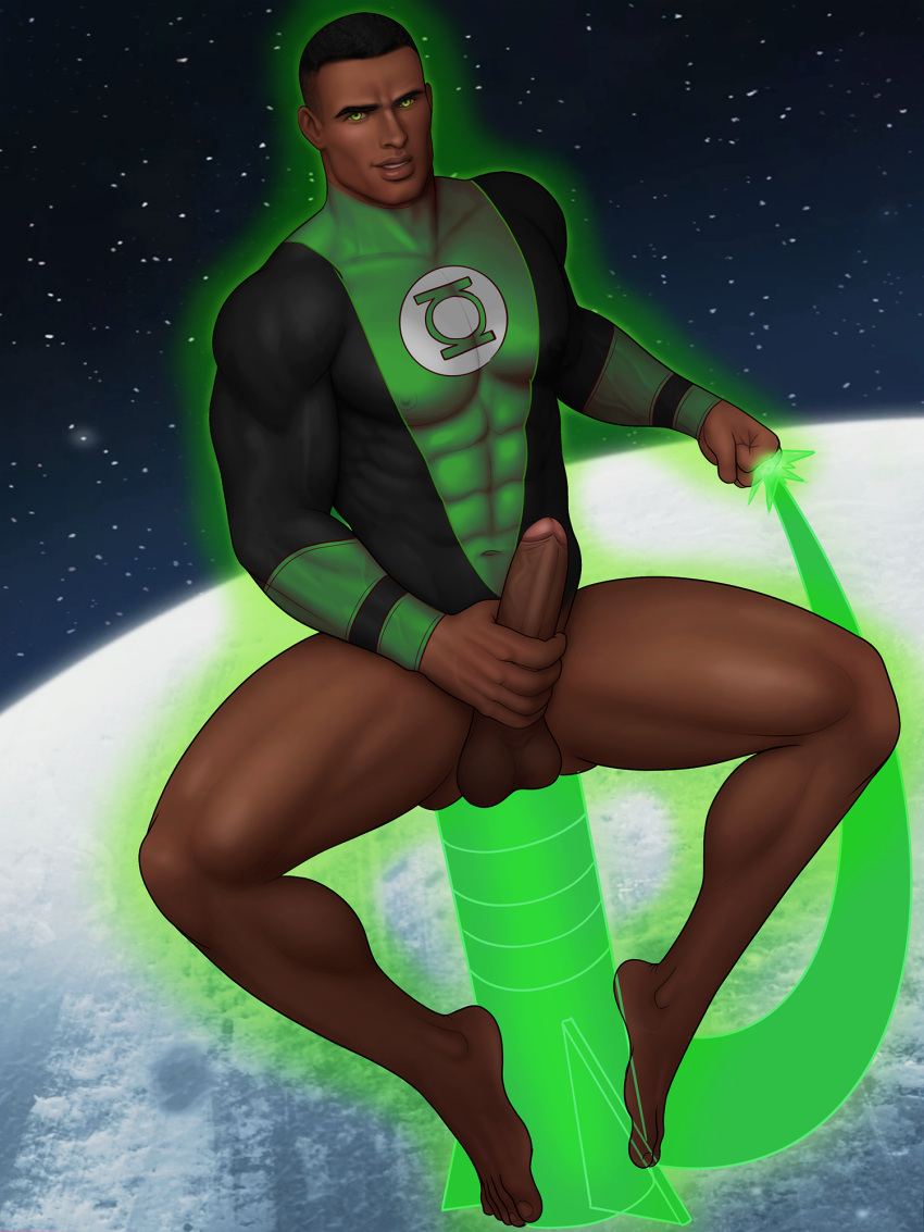 african african_male anal_insertion anal_sex big_cock big_penis boner bottomless dark-skinned_male dark_male_only dark_skin dc dc_comics dildo dildo_in_ass drawnpr0n erect_penis erect_while_penetrated erection green_lantern green_lantern_(series) hard_on huge_cock huge_penis john_stewart looking_at_viewer male male_only melanin muscles muscular muscular_male outer_space sex_toy spread_legs superhero uncut veiny_penis