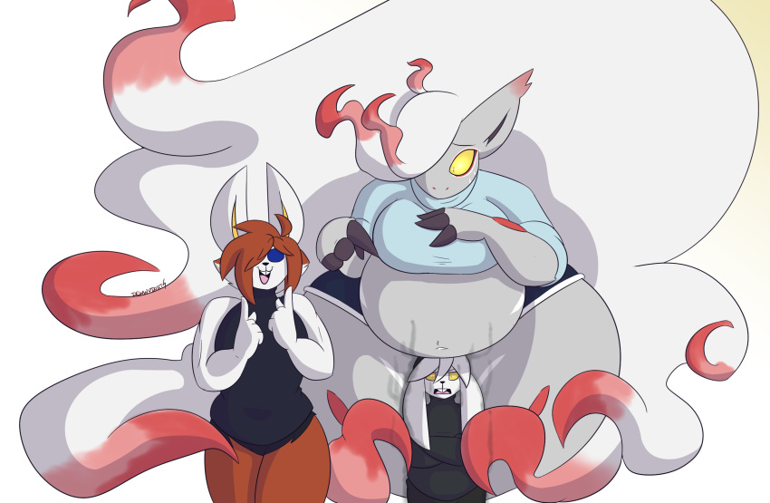 big_breasts breasts cinderace dani_(dewwydartz) dd_(dewwydartz) dewwydartz hisuian_zoroark pokemon pokemon_(species) raboot steve_(dewwydartz) zoroark