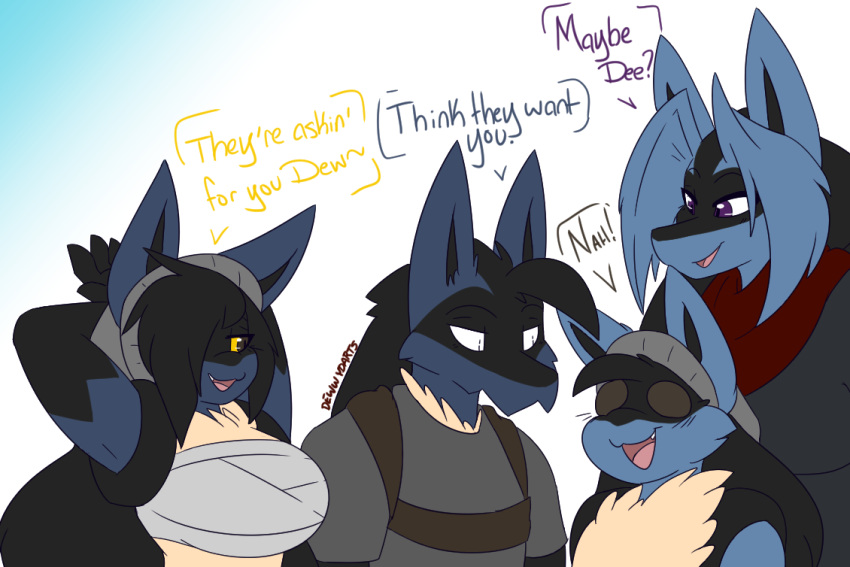 big_breasts breasts dart(dewwydartz) dee(dewwydartz) dewwy(dewwydartz) dewwydartz lucario may_(dewwydartz) pokemon pokemon_(species)