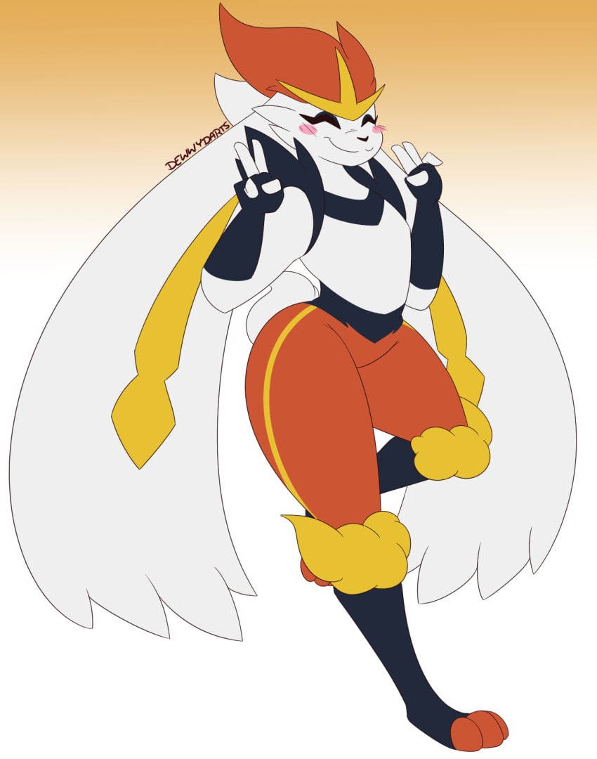 cinderace dewwydartz eva(dewwydartz) female pokemon pokemon_(species) thick_thighs wide_hips