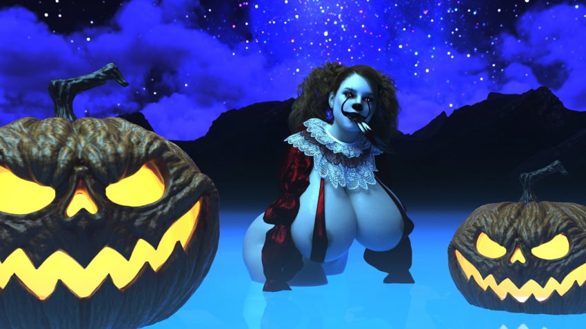 3d absurd_res eromd halloween_2022 hi_res pennywise rule_63 wallpaper