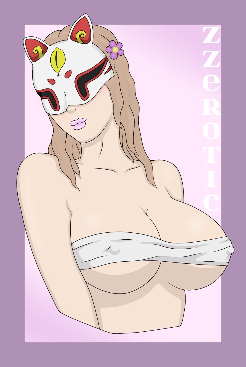 1girls 2022 artist_name asian asian_female big_breasts breast_grab breasts breasts_out brown_hair clothed clothing female female_only free_fire garena huge_breasts long_hair mask masked milf nipples pase_elite pink_lipstick simple_background voluptuous z_girl zzerotic