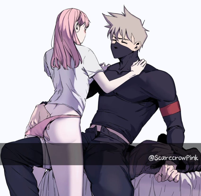 1boy 1boy1girl 1girls adult age_difference alternate_hairstyle bottomless clothed_sex female finger_fuck fingering fingering_partner fingering_pussy hand_in_panties hatake_kakashi long_hair male male/female mask masked naruto naruto_(series) naruto_shippuden older_male panties pink_hair sakura_haruno scarecrowpink sex short_hair silver_hair sitting sitting_on_bed sitting_on_lap sitting_on_person straight student teacher teacher_and_student teenager underwear vaginal_insertion vaginal_sex younger_female