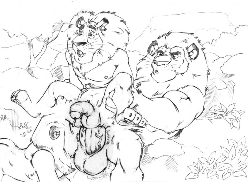 alakay_alex cum dreamworks father_and_son furry furry_only furryrevolution gay huge_cock incest lap line_art lion madagascar_(series) madagascar_escape_2_africa makunga male male_only monochrome paramount_pictures penis tagme tail yaoi zuba