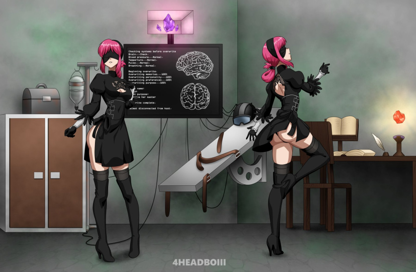 1girls 4headboiii blindfold brainwashing corruption cosplay ethlyn_(fire_emblem) female female_only femsub fire_emblem fire_emblem:_genealogy_of_the_holy_war maid mind_control nier:_automata nintendo slave solo submissive_female yorha_2b yorha_2b_(cosplay)